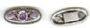 1 29x13mm Purple Floral Antique Silver Oval Slider